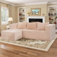 thumbnail image 1 of BRONKIGE Modular Sectional Sofa, Cloud Corduroy Sectional Couch with L-Shape Chaise, Modern Plush Upholstered Boneless Couch with Throw Pillow for Livingroom Bedroom Beige, No Assembly Required, 1 of 8