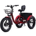 thumbnail image 1 of BROOBY Folding Electric Tricycle for Adults, 500W Motor 1000W Peak 3 Wheel Electric Bike with 48V 15Ah Removable Battery, 20" x 4.0 Fat Tires, 7-Speed Electric Trike with Front & Rear Baskets,, 1 of 11