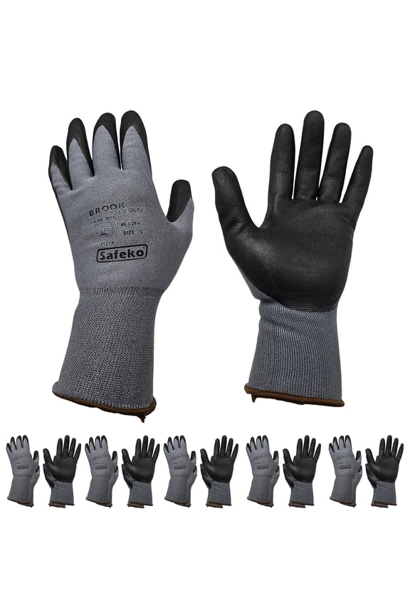 BROOK LEANâ„¢ - Gray Lightweight Nitrile Palm Gloves