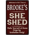 thumbnail image 1 of BROOKE'S She Shed Red Sign Lady Cave Sign 16 x 24 Matte Finish Metal 116240088400, 1 of 1