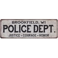 thumbnail image 1 of BROOKFIELD, WI POLICE DEPT. Home Decor Metal Sign Gift 6x18 206180012986, 1 of 1