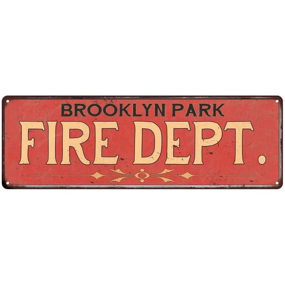BROOKLYN PARK FIRE DEPT. Home Decor Metal Sign Police Gift 8x24 108240013416