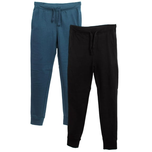 BROOKLYN VERTICAL 2-Pack Boys Fleece Cotton Joggers Pant|Soft Comfortable Cotton,Drawstring Pull,Pockets| Small-XL