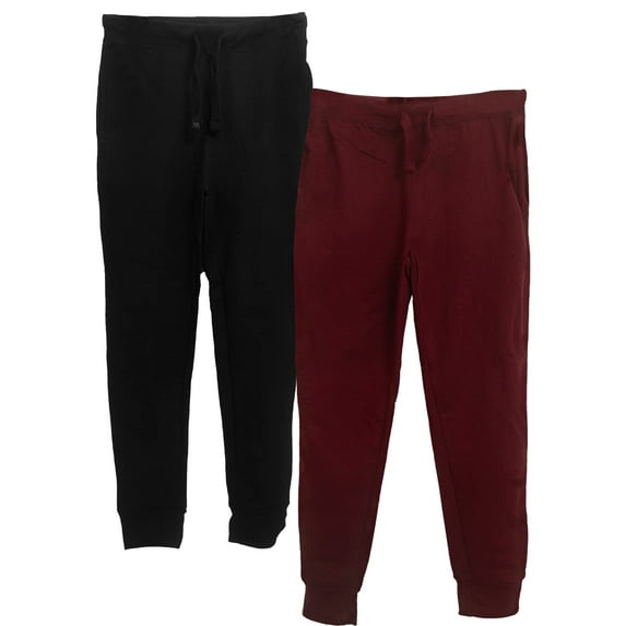 BROOKLYN VERTICAL 2-Pack Boys Fleece Cotton Joggers Pant|Soft Comfortable Cotton,Drawstring Pull,Pockets| Small-XL