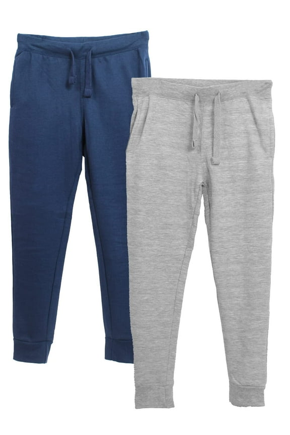 2-Pack Boys Fleece French Terry Joggers Pant|Soft Comfortable Cotton,Drawstring Pull,Pockets| Small-XL
