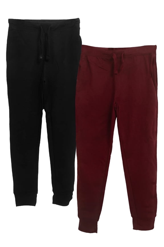 2-Pack Boys French Terry Joggers Pant|Soft Comfortable Cotton,Drawstring Pull,Pockets| Small-XL