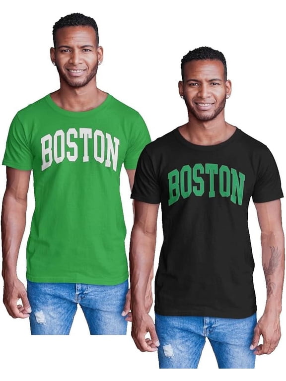 2-Pack Mens Basketball Short Sleeve T-Shirt with Chest Print| Miami, Denver, Boston, Los Angeles LA
