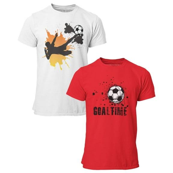 BROOKLYN VERTICAL 2-Pack NASA Mens Short Sleeve Crew Neck T-Shirt with Chest Print|Officially Approved Designs| Soft Cotton Sizes S-XL