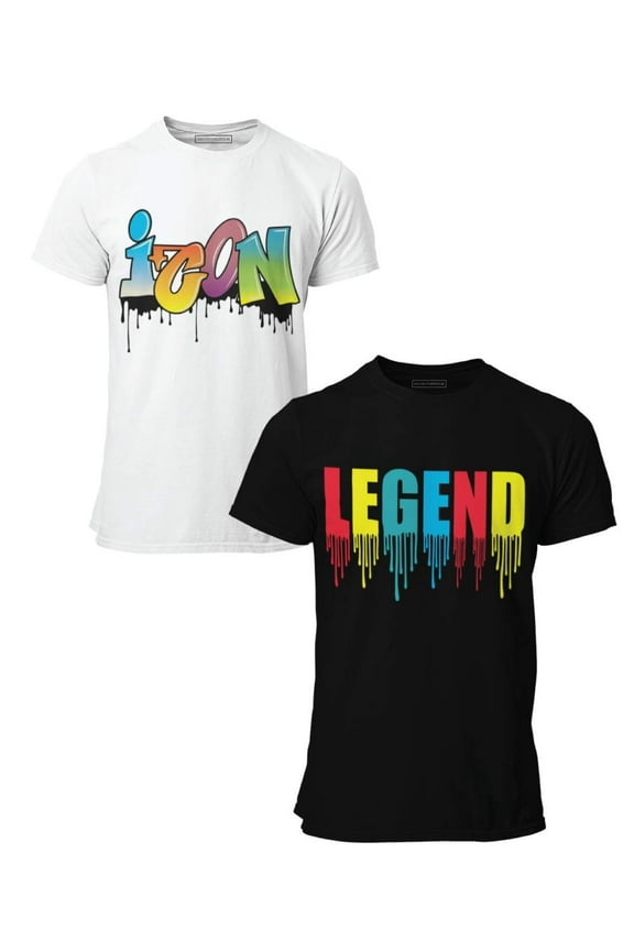 2-Pack NASA Mens Short Sleeve Crew Neck T-Shirt with Chest Print|Officially Approved Designs| Soft Cotton Sizes S-XL