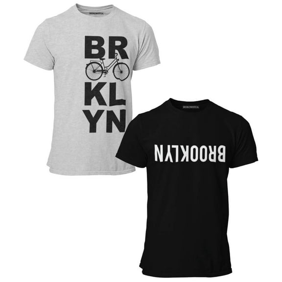 BROOKLYN VERTICAL 2-Pack NASA Mens Short Sleeve Crew Neck T-Shirt with Chest Print|Officially Approved Designs| Soft Cotton Sizes S-XL