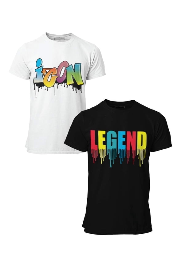 2-Pack Boys Short Sleeve Crew Neck T-Shirt with Chest Print | Soft Cotton Graphic Tees Sizes 6-20