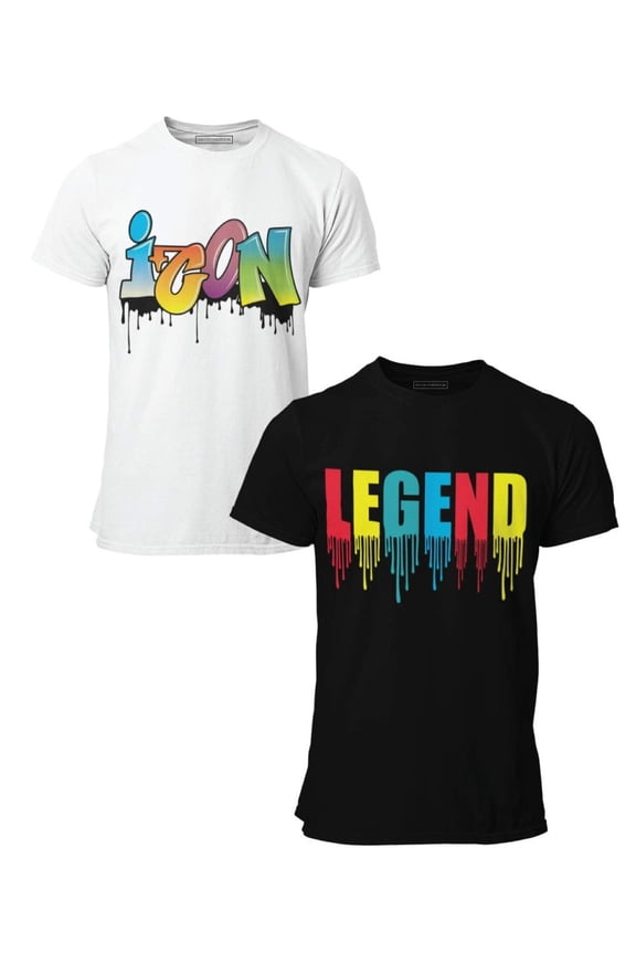 2-Pack Boys Short Sleeve Crew Neck T-Shirt with Chest Print | Soft Cotton Graphic Tees Sizes 6-20