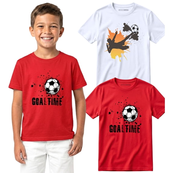 BROOKLYN VERTICAL 2-Pack Boys Short Sleeve Crew Neck T-Shirt with Chest Print | Soft Cotton Graphic Tees Sizes 6-20
