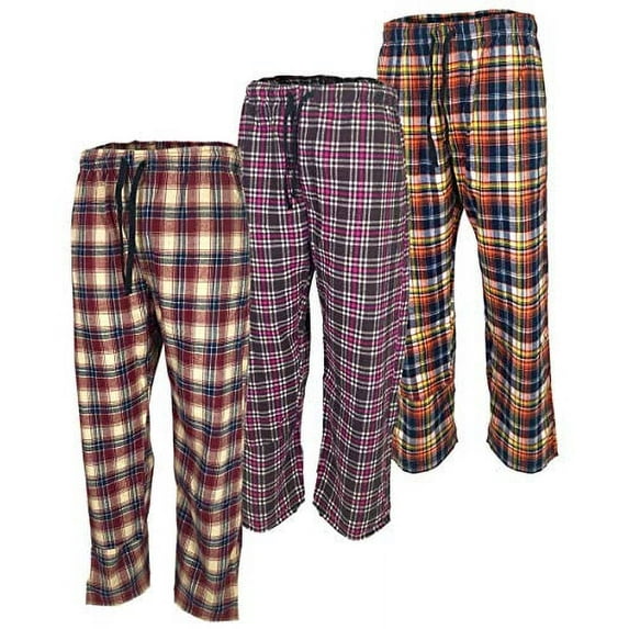 BROOKLYN VERTICAL 3-Pack Mens Sleep Pajama Pant|Soft Comfortable Cotton|Drawstring Pull|Pockets|Many Colors|Small-3XL