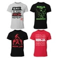 thumbnail image 1 of BROOKLYN VERTICAL 4-Pack Boys Ninja Short Sleeve Crew Neck T-Shirt with Chest Print | Soft Cotton Sizes 6-20, 1 of 1