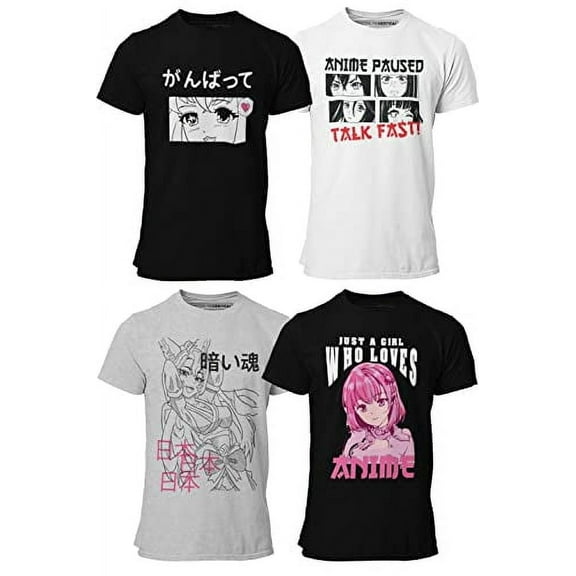 BROOKLYN VERTICAL 4-Pack Cute Anime Short Sleeve T-Shirts| Size S-XL