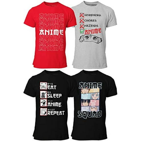 BROOKLYN VERTICAL 4-Pack Cute Anime Short Sleeve T-Shirts| Size S-XL