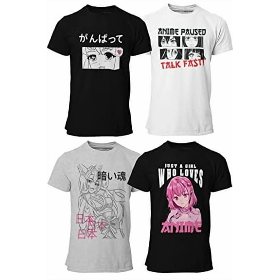 BROOKLYN VERTICAL 4-Pack Cute Anime Short Sleeve T-Shirts| Size S-XL