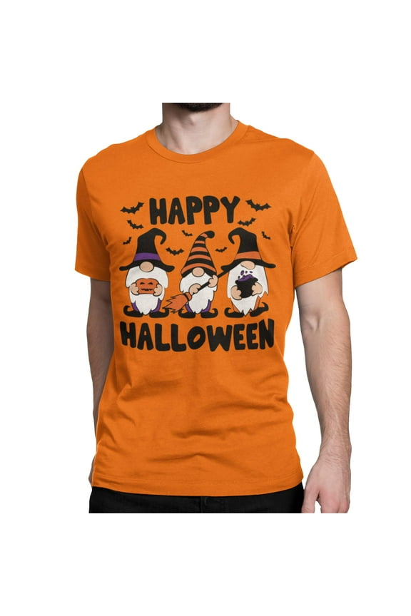 Adult Halloween Printed T-Shirts Jack O' Lantern Pumpkin Skeleton Fun Costume Designs