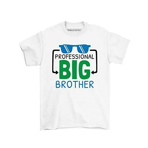 BROOKLYN VERTICAL Big Brother T-Shirt for Big Bro Announcement, Promoted to Big Brother, Everyday Wear| Toddler to Big Boy Sizes