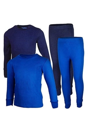Boys 2-Pack Thermal Waffle Active Base Layer Sets| Long Sleeve Shirt and Pants
