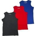 thumbnail image 1 of BROOKLYN VERTICAL Boys 3 Pack Muscle Shirt Sleeveless Tee - Tagless Cotton Super Soft, 1 of 6