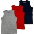 thumbnail image 1 of BROOKLYN VERTICAL Boys 3 Pack Muscle Shirt Sleeveless Tee - Tagless Cotton Super Soft, 1 of 6