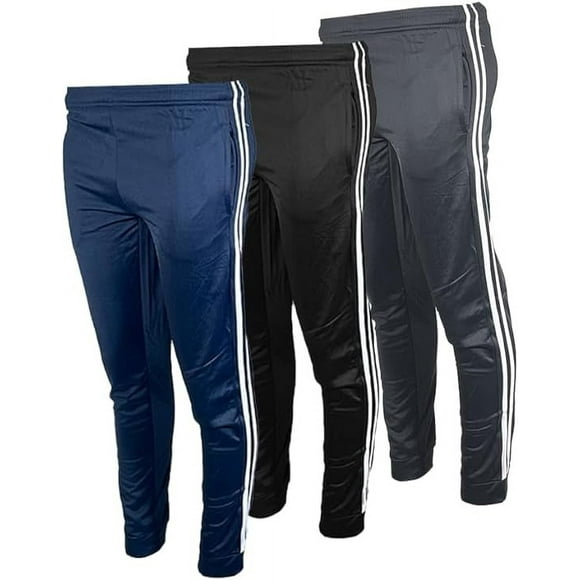 BROOKLYN VERTICAL Boys 3-Pack Tricot Jogger Sweatpants with Pockets | Soft Warm Cozy Size 6-20