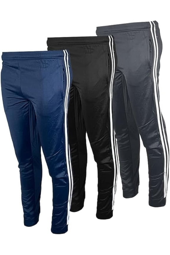 Boys 3-Pack Tricot Jogger Sweatpants with Pockets | Soft Warm Cozy Size 6-20