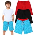 thumbnail image 1 of BROOKLYN VERTICAL Boys 3Pack Cotton French Terry Jogger Shorts with Drawstring and Pockets| Sports & Casual, 1 of 7