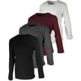 thumbnail image 1 of BROOKLYN VERTICAL Boys 4 Pack Long Sleeve Soft Cotton Tee Shirts Undershirts, 1 of 5
