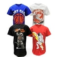 thumbnail image 1 of BROOKLYN VERTICAL Boys 4-Pack Short Sleeve Crew Neck T-Shirt with Chest Print | Gaming, Play, Video Gamer Prints for Sizes 6-31, 1 of 5