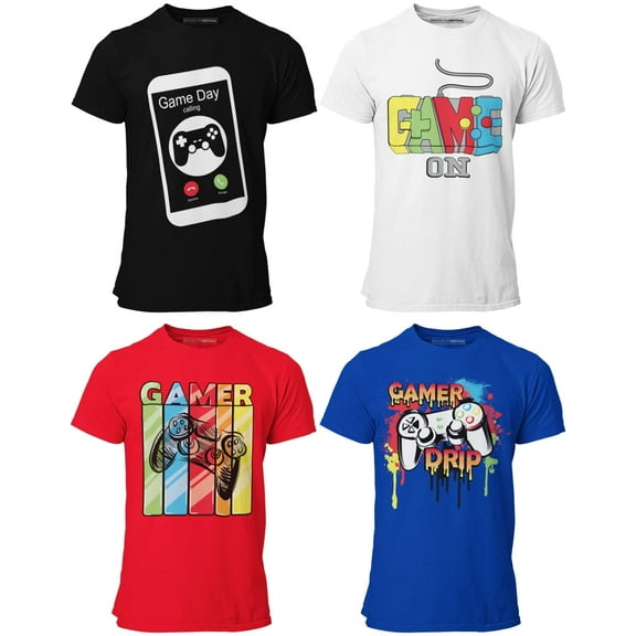Brooklyn Vertical Kids Graphic Tees - 4-Pack Short Sleeve Crew Neck T-Shirts with Brooklyn Designs