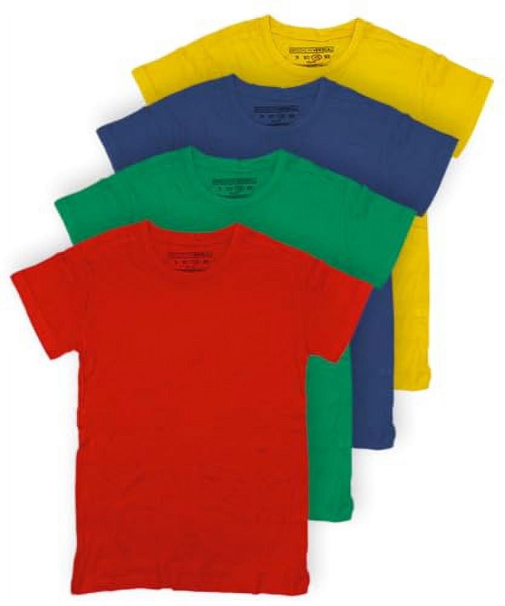 BROOKLYN VERTICAL Boys 4 Pack Short Sleeve Solid Color T Shirts BROOKLYN VERTICAL Boys 4 Pack Short Sleeve Solid Color T Shirts