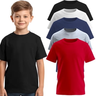 BROOKLYN VERTICAL Boys 5-Pack Short Sleeve T-Shirts – 100% Pre-Shrunk Cotton, Crew Neck, Regular Fit