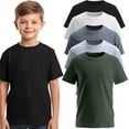 thumbnail image 1 of BROOKLYN VERTICAL Boys 5-Pack Short Sleeve T-Shirts – 100% Pre-Shrunk Cotton, Crew Neck, Regular Fit, 1 of 8