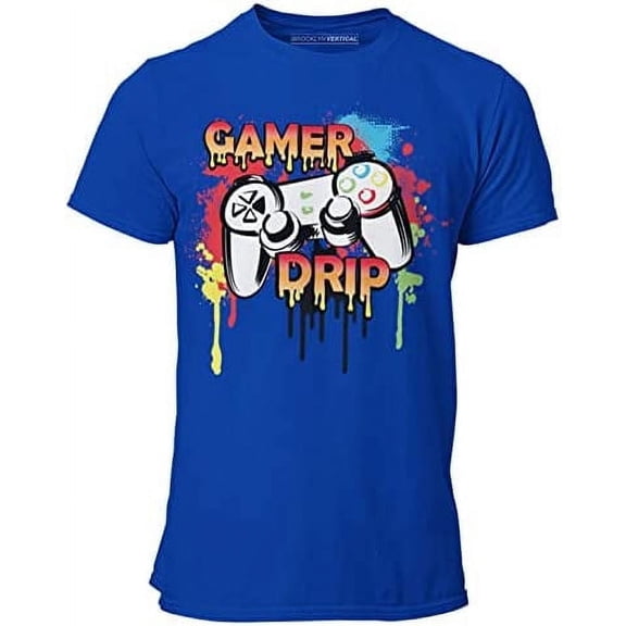BROOKLYN VERTICAL Boys Gaming T-Shirt Printed Crew Neck Short Sleeve | Sizes 6-20Ã¢â¬Â¦