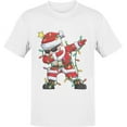thumbnail image 1 of BROOKLYN VERTICAL Funny Christmas Santa Naughty Nice Holiday Short Sleeve Crew Neck T-Shirt | for Boys and Girls, 1 of 5