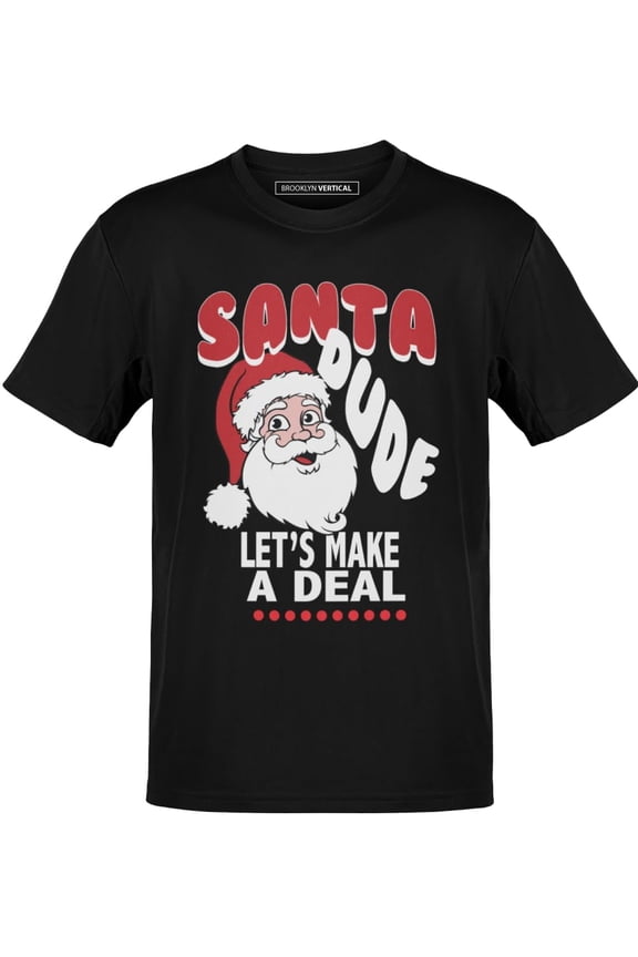 Funny Christmas Santa Naughty Nice Holiday Short Sleeve Crew Neck T-Shirt | for Boys and Girls
