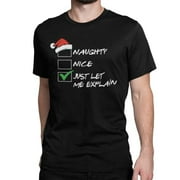 BROOKLYN VERTICAL Funny Christmas Santa Naughty Nice Holiday Short Sleeve Crew Neck T-Shirt | for Men and Women