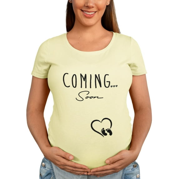 BROOKLYN VERTICAL Maternity Cute Funny New Mom Pregnancy Announcement Short Sleeve Crew Neck T-Shirt