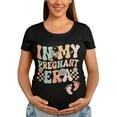 thumbnail image 1 of BROOKLYN VERTICAL Maternity Cute Funny New Mom Pregnancy Announcement Short Sleeve Crew Neck T-Shirt, 1 of 4