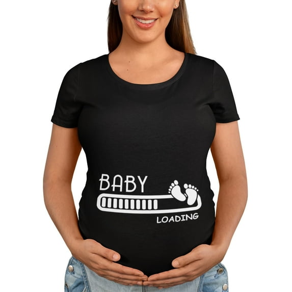 BROOKLYN VERTICAL Maternity Cute Funny New Mom Pregnancy Announcement Short Sleeve Crew Neck T-Shirt