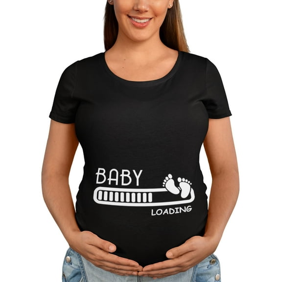 BROOKLYN VERTICAL Maternity Cute Funny New Mom Pregnancy Announcement Short Sleeve Crew Neck T-Shirt