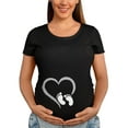 thumbnail image 1 of BROOKLYN VERTICAL Maternity Cute Funny New Mom Pregnancy Announcement Short Sleeve Crew Neck T-Shirt, 1 of 4