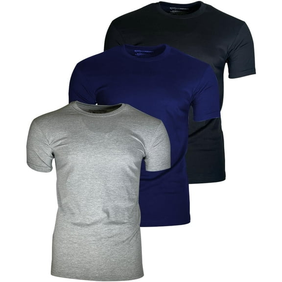 BROOKLYN VERTICAL Men's 3-Pack Solid Tees, Soft Comfortable Short Sleeve Crewneck T-Shirts