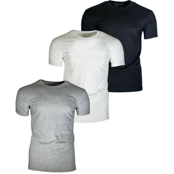 BROOKLYN VERTICAL Men's 3-Pack Solid Tees, Soft Comfortable Short Sleeve Crewneck T-Shirts