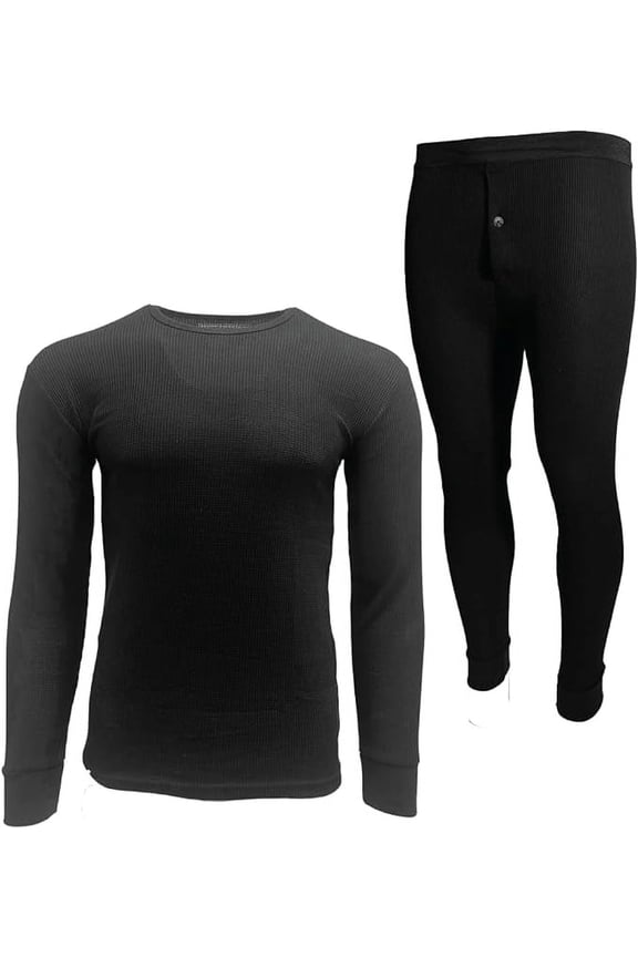 Men’s Waffle Thermal Set 2-Piece – Long Sleeve Shirt & Pants | Men’s Base Layer Long Johns for Cold Weather, Winter Layering