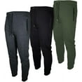 thumbnail image 1 of BROOKLYN VERTICAL Mens 3 Pack Fleece Active Jogger Sweatpants with Zipper Pocket and Drawstring Size S-2XL, 1 of 6