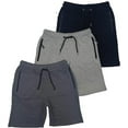 BROOKLYN VERTICAL Mens 3 Pack Fleece Cotton Active Jogger Shorts with